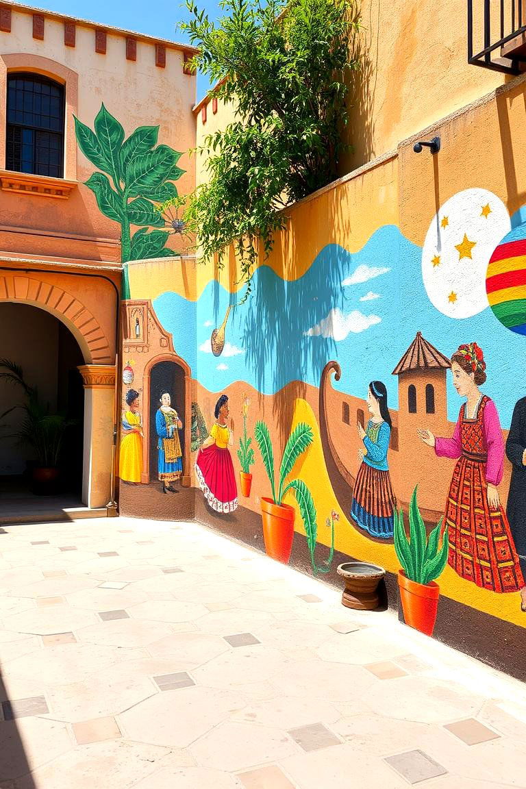 Hand Painted Murals - 24 Spanish Courtyard Ideas