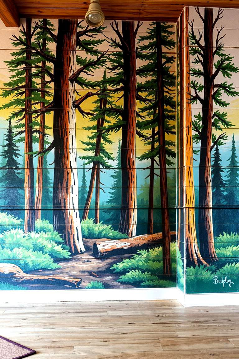 Hand Painted Murals - 24 Cabin Decor Ideas