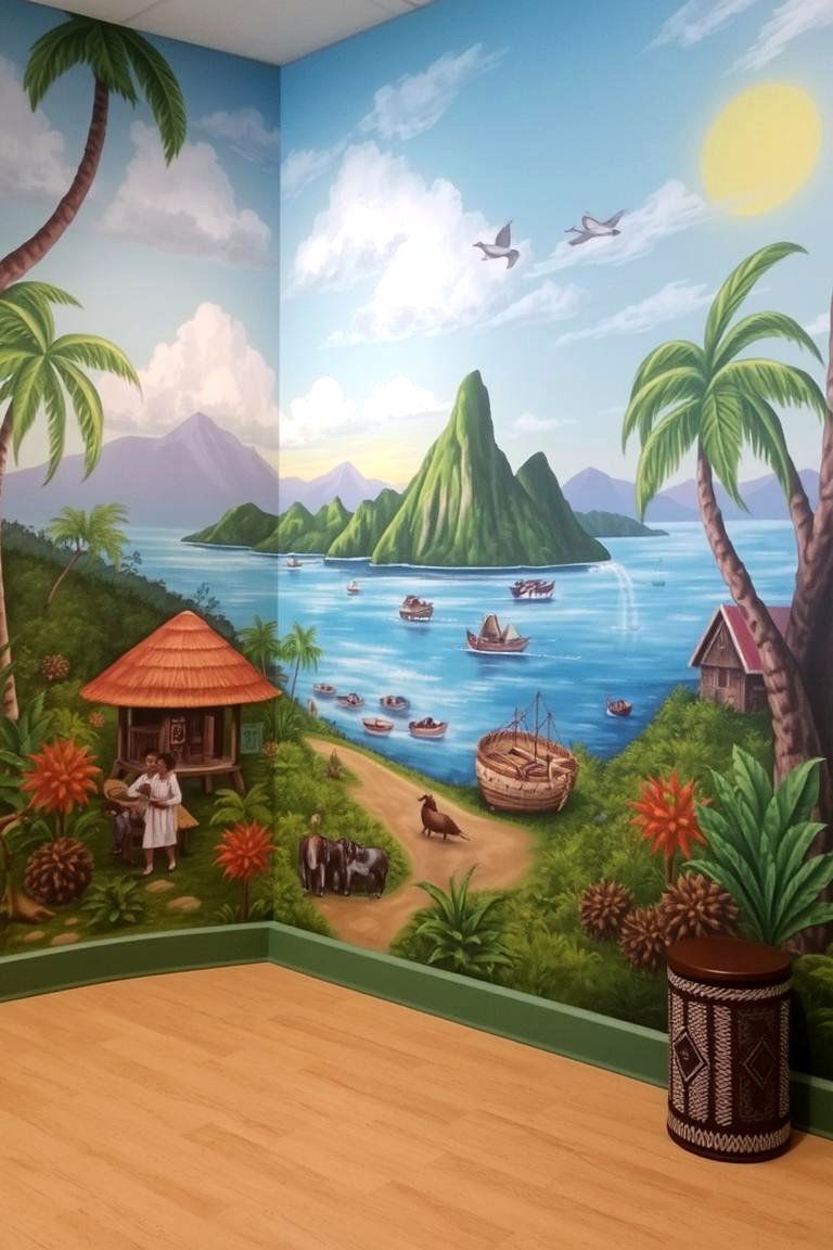 Hand Painted Murals - 24 Hawaiian Interior Design Ideas