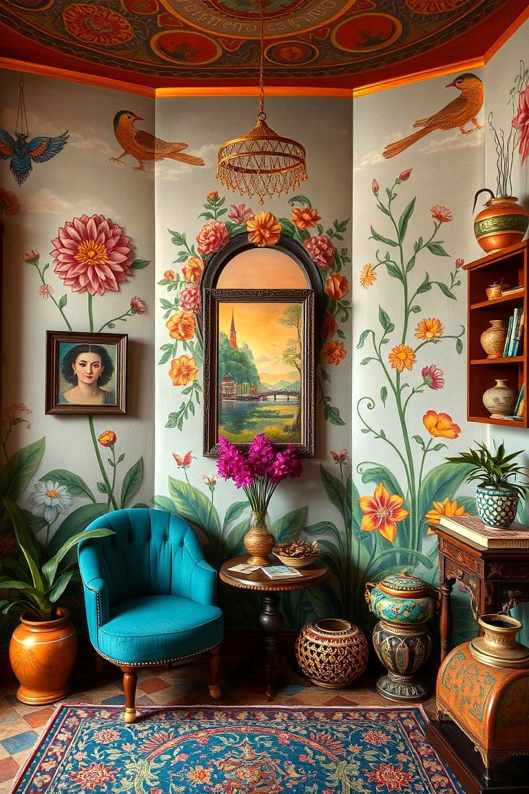 Hand Painted Murals and Ornamental Art - 24 Victorian Bedroom Ideas