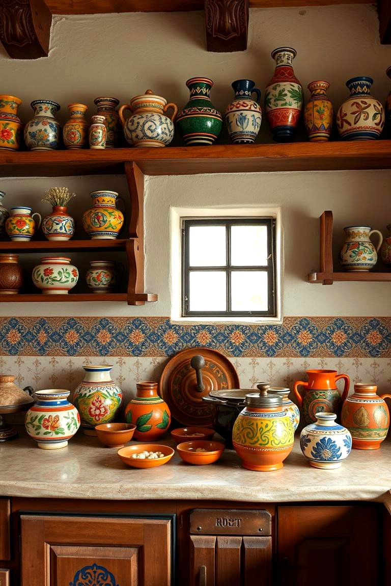 Hand Painted Pottery - 24 Spanish Style Kitchen Ideas