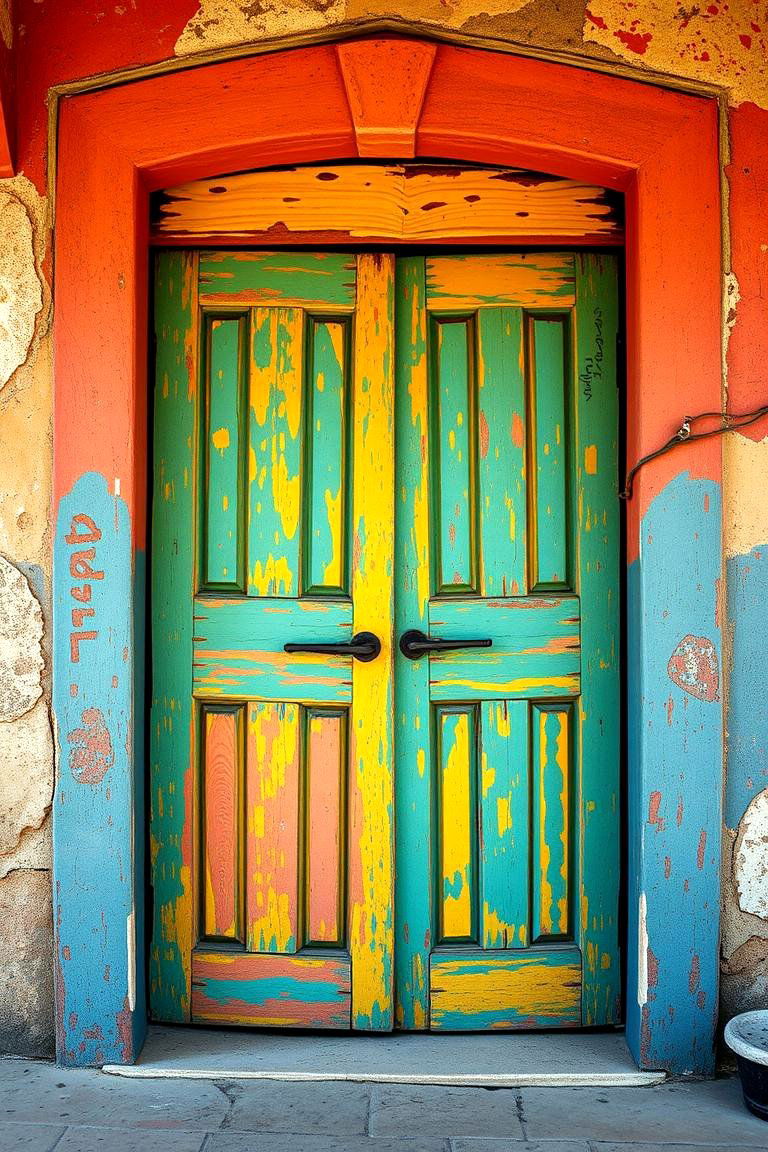 Hand Painted Rustic Flair - 24 Rustic Front Door Ideas
