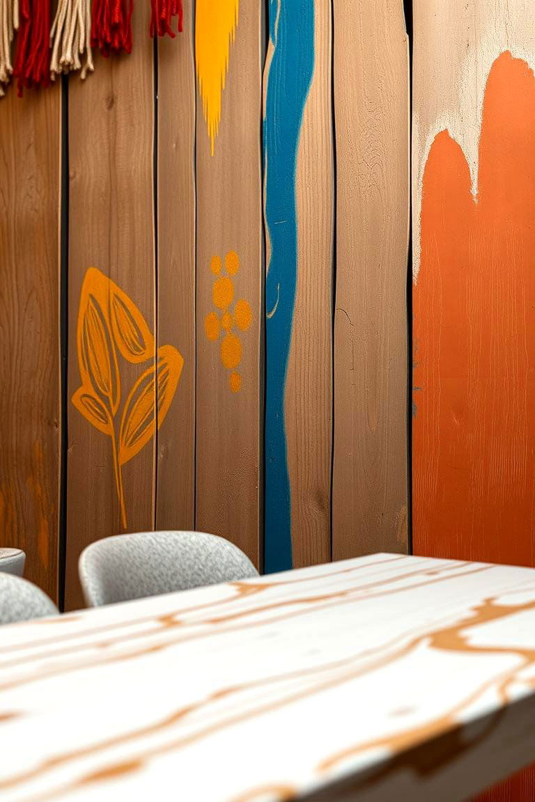 Hand Painted Rustic Panels - 24 Rustic Wainscoting Ideas