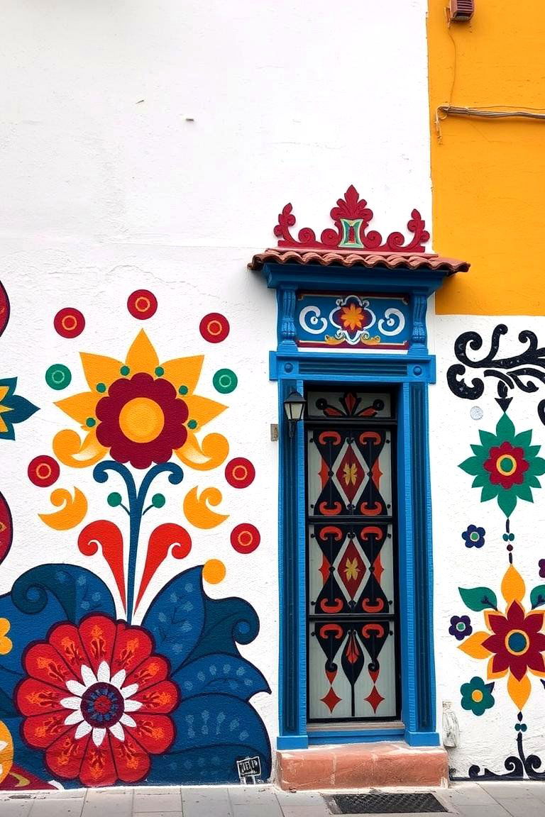 Hand Painted Wall Murals - 24 front yard spanish style landscaping ideas