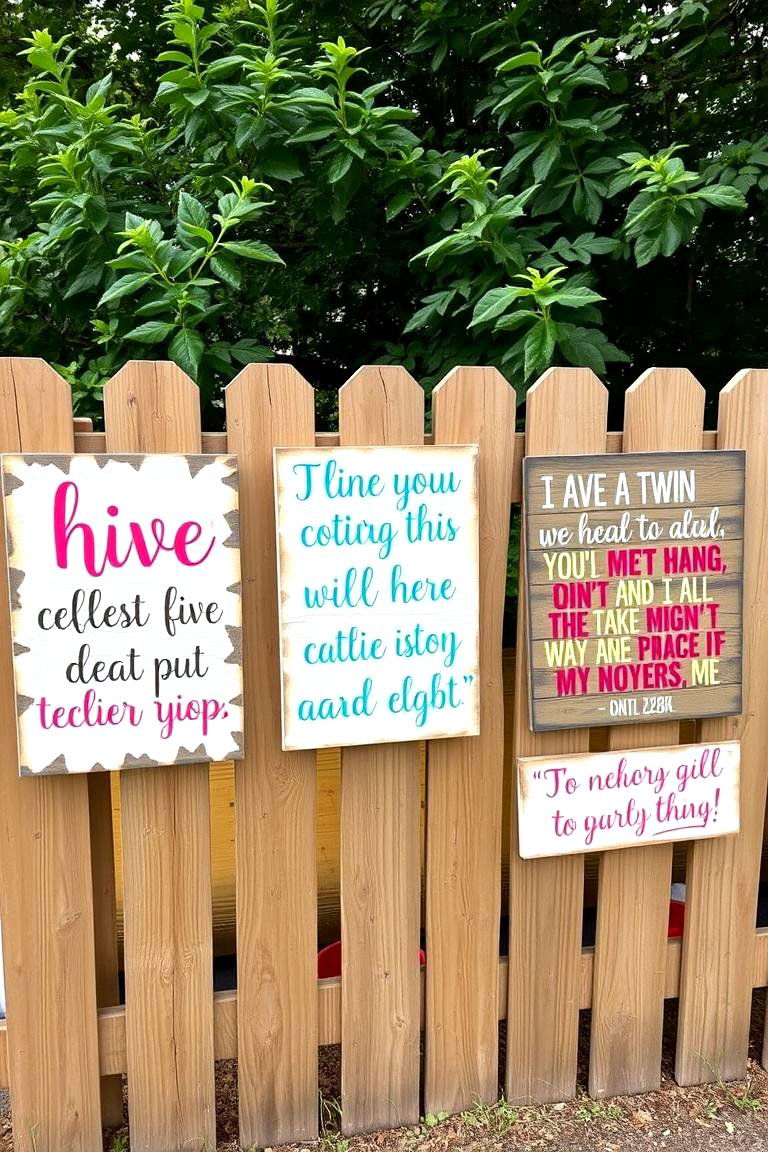 Hand Painted Wood Signs - 24 Fence Art Ideas
