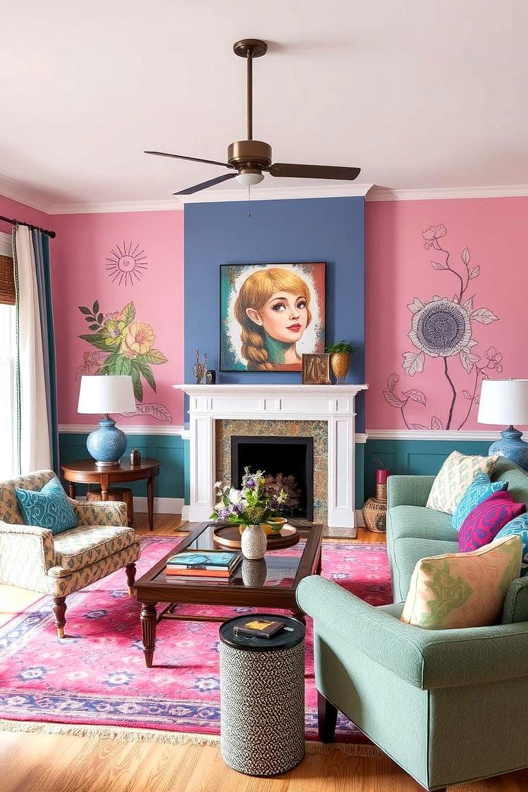 Hand painted Accents - 24 Gypsy Bohemian Living Room Ideas