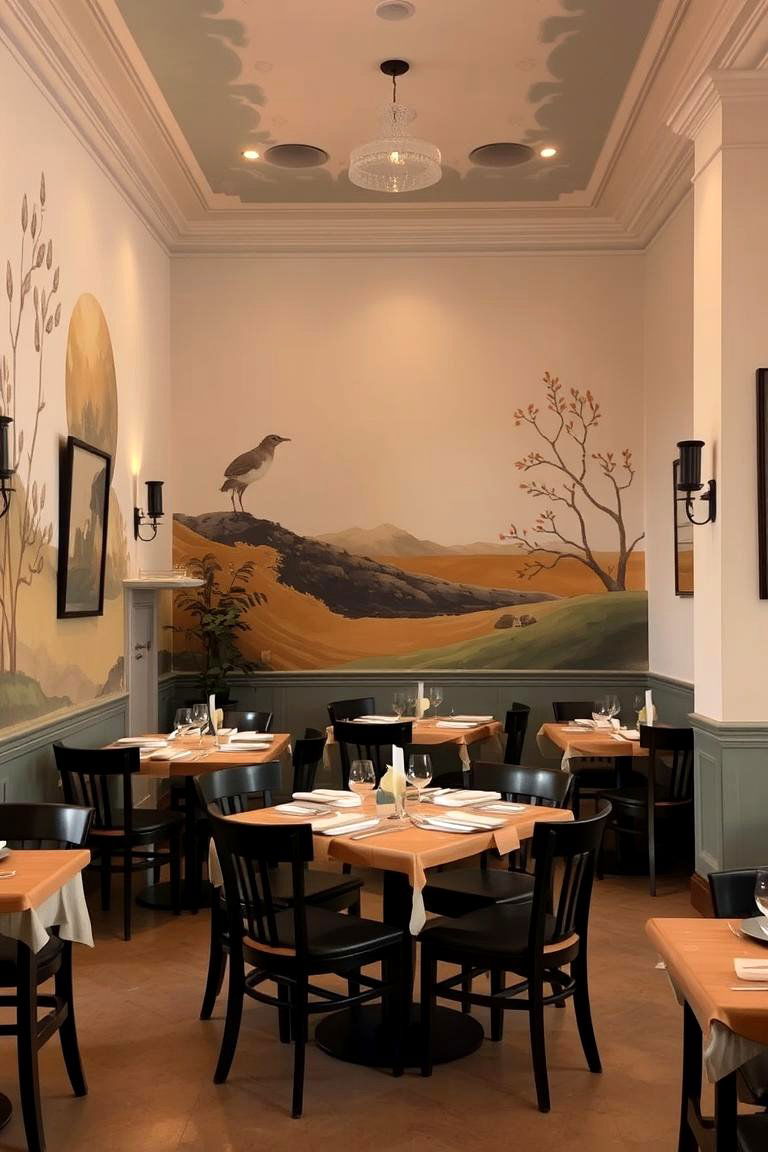 Hand painted Murals and Accents - 24 Boho Dining Room Ideas