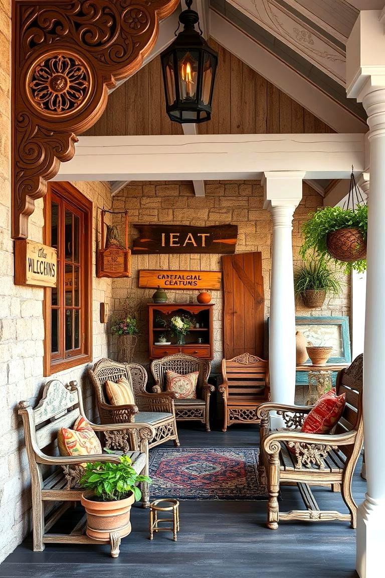 Handcrafted Artisan Accent Porch - 24 Mobile Home Porch Ideas