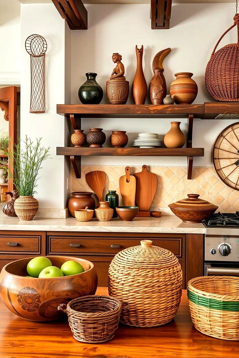 Handcrafted Artisan Accents - 24 Green and Brown Kitchen Ideas