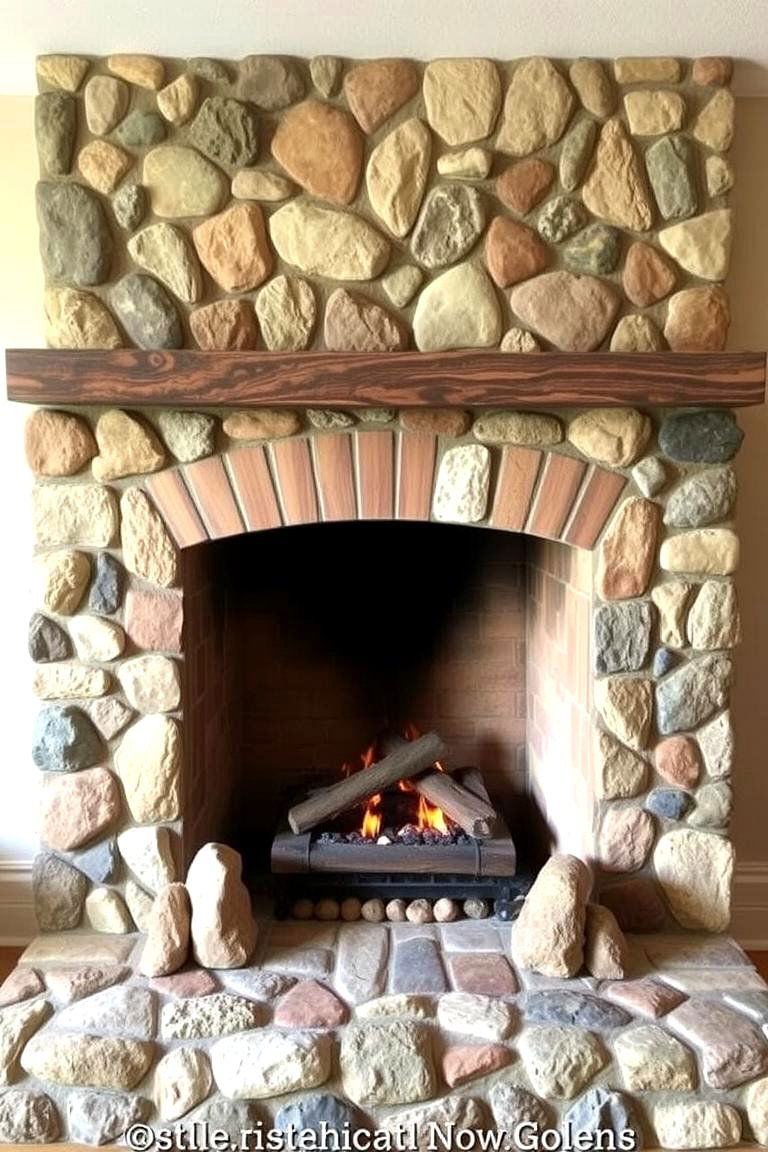 Handcrafted Artisan Stone Fireplace - 24 Stacked Stone Fireplace Ideas