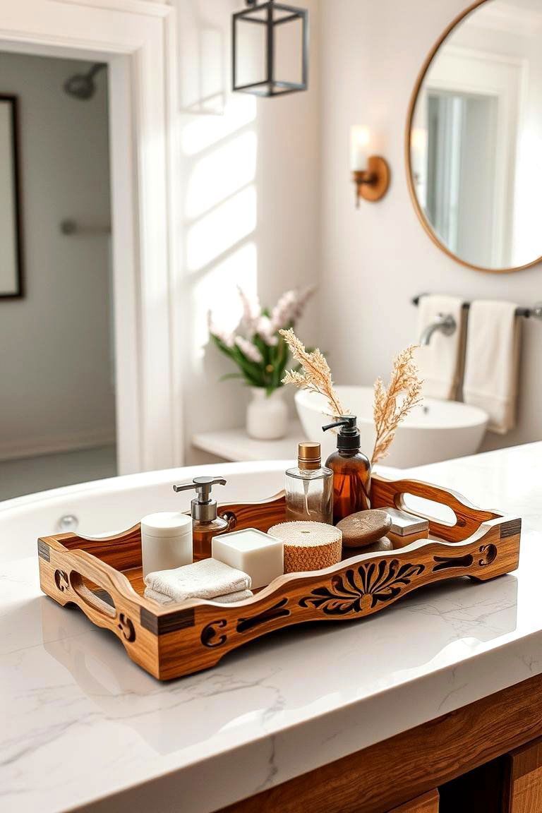Handcrafted Artisan Tray - 24 Bathroom Tray Ideas