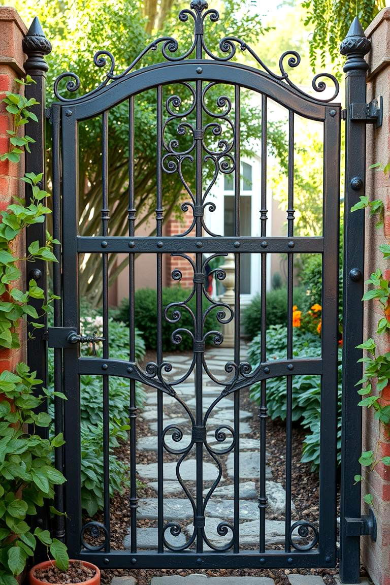 Handcrafted Artisanal Metal Gate - 24 Metal Garden Gate Ideas