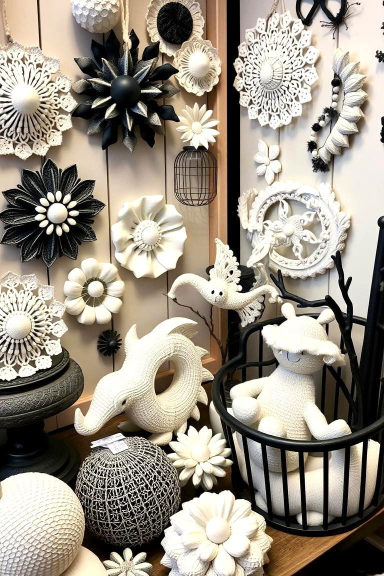 Handcrafted Black and White Accents - 24 Black and White Nursery Ideas