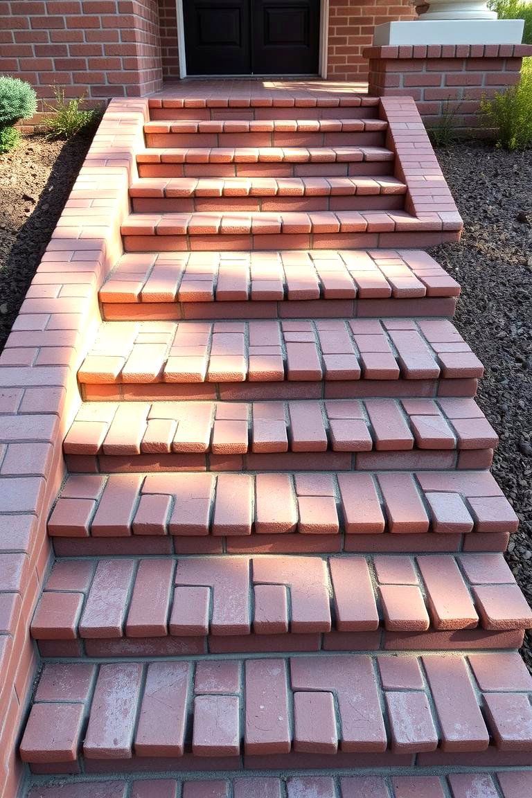 Handcrafted Brick Steps with Custom Detailing - 24 Brick Front Steps Design Ideas