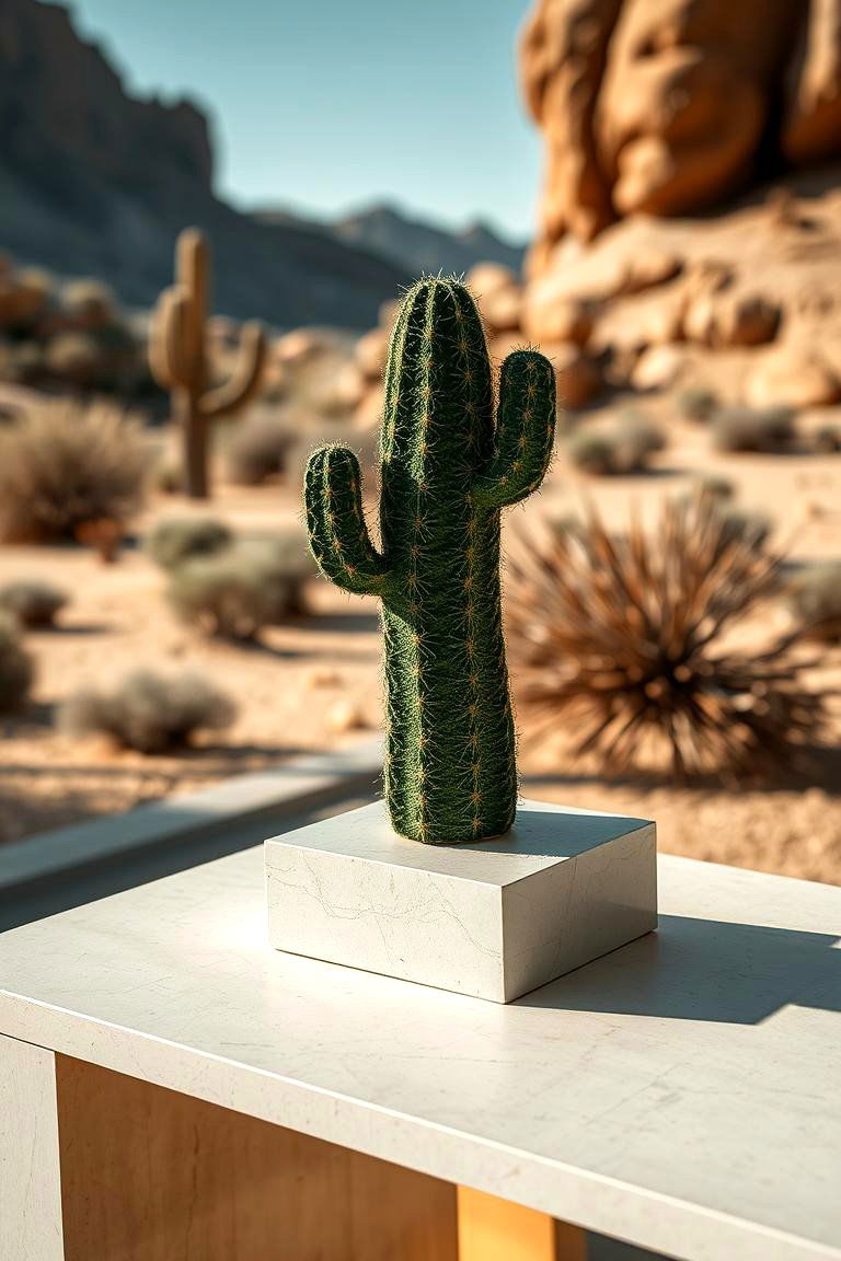 Handcrafted Cactus Sculptures - 24 Bohemian Desert Decor Ideas