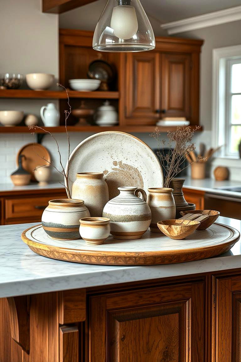 Handcrafted Ceramic Art Centerpiece - 24 Kitchen Island Centerpiece Ideas