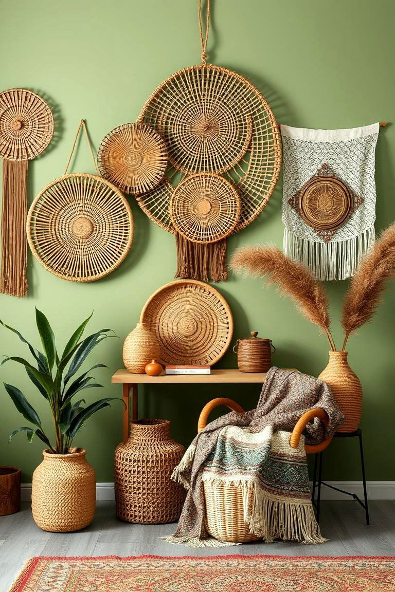 Handcrafted Decorative Accents - 24 Boho Sage Green Bedroom Ideas