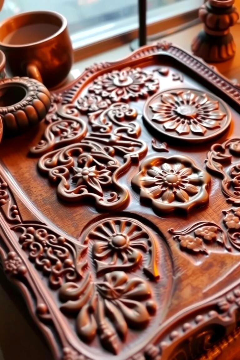 Handcrafted Detail Tray - 24 Tray Decor Ideas