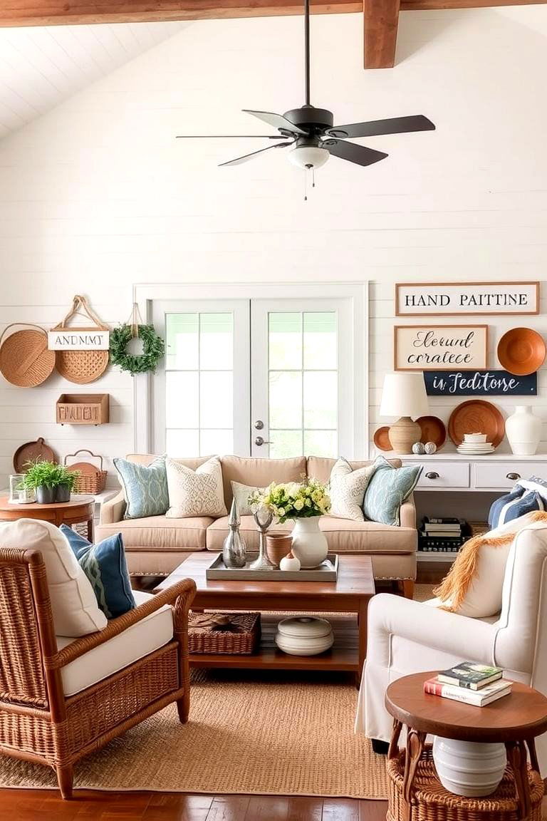 Handcrafted Farmhouse Accessories - 24 Farmhouse Living Room Ideas