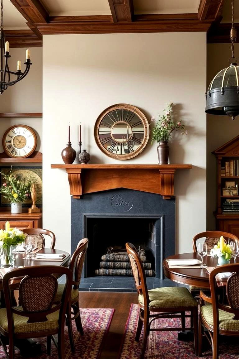 Handcrafted Fireplace Mantel Accents - 24 Dining Room With Fireplace
