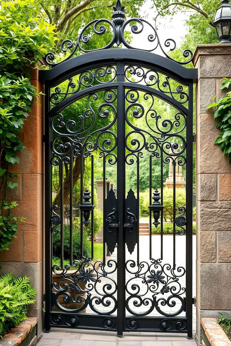 Handcrafted Forged Iron Entrance - 24 garden gate ideas