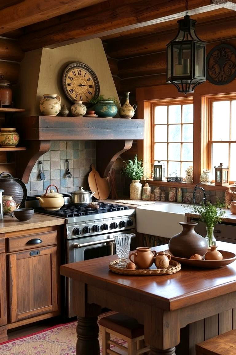 Handcrafted Kitchen Accessories - 24 Log Cabin Kitchen Design Ideas