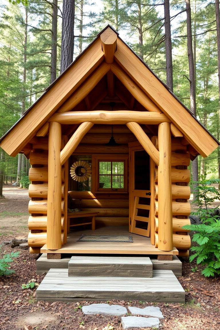 Handcrafted Log Duck Cabin - 24 Duck House Ideas