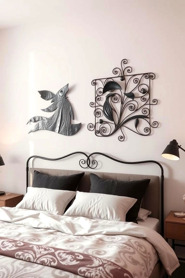 Handcrafted Metal Wall Art - 24 Rust Bedroom Ideas