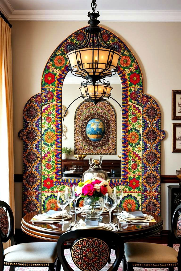 Handcrafted Mosaic Mirror - 24 Dining Room Mirror Ideas