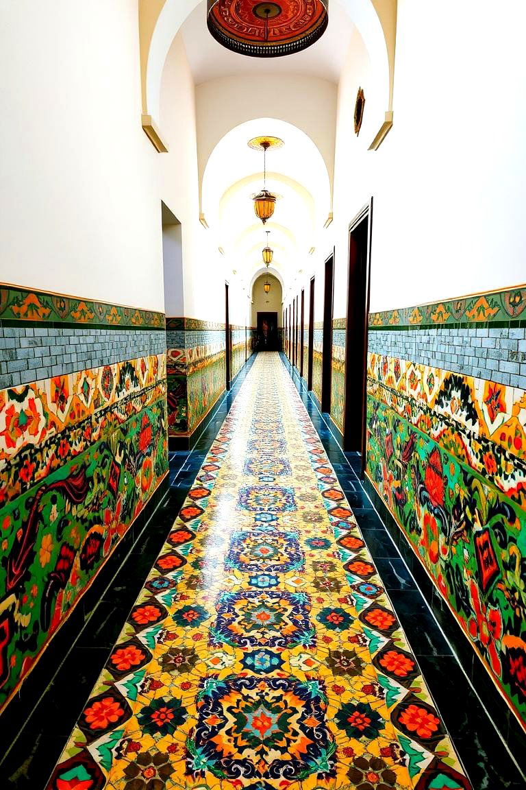 Handcrafted Mosaic Tile Flooring - 24 Victorian Hallway Ideas