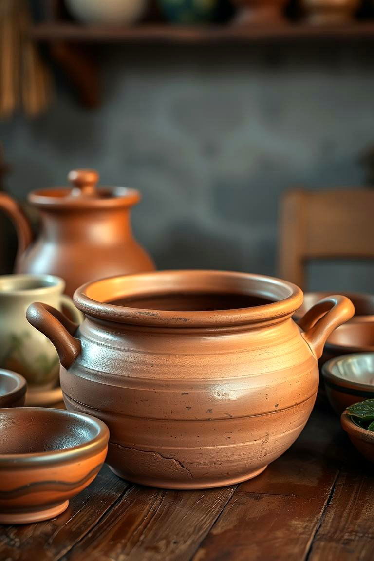 Handcrafted Pottery for Cooking - 24 Primitive Kitchen Ideas