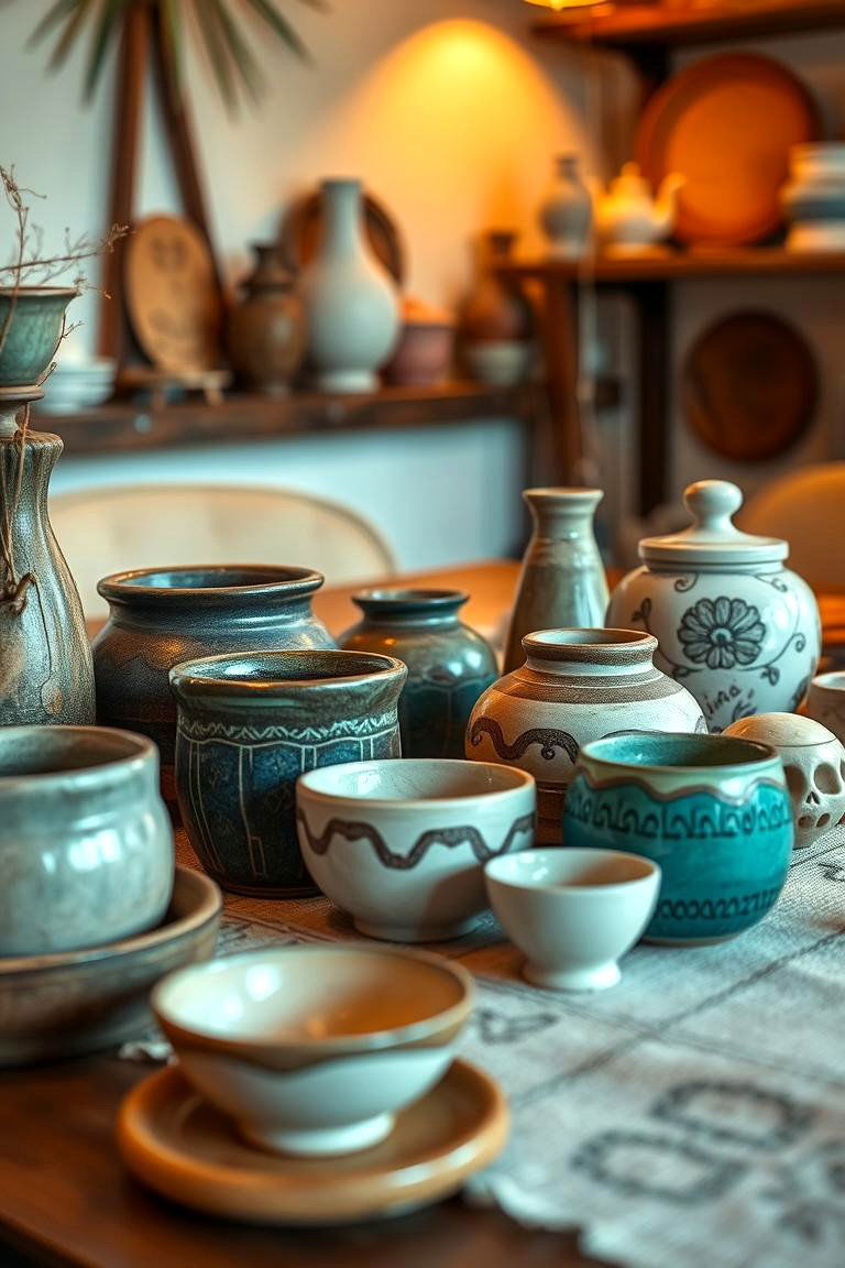 Handcrafted Pottery - 24 Coffee Table Decor Ideas