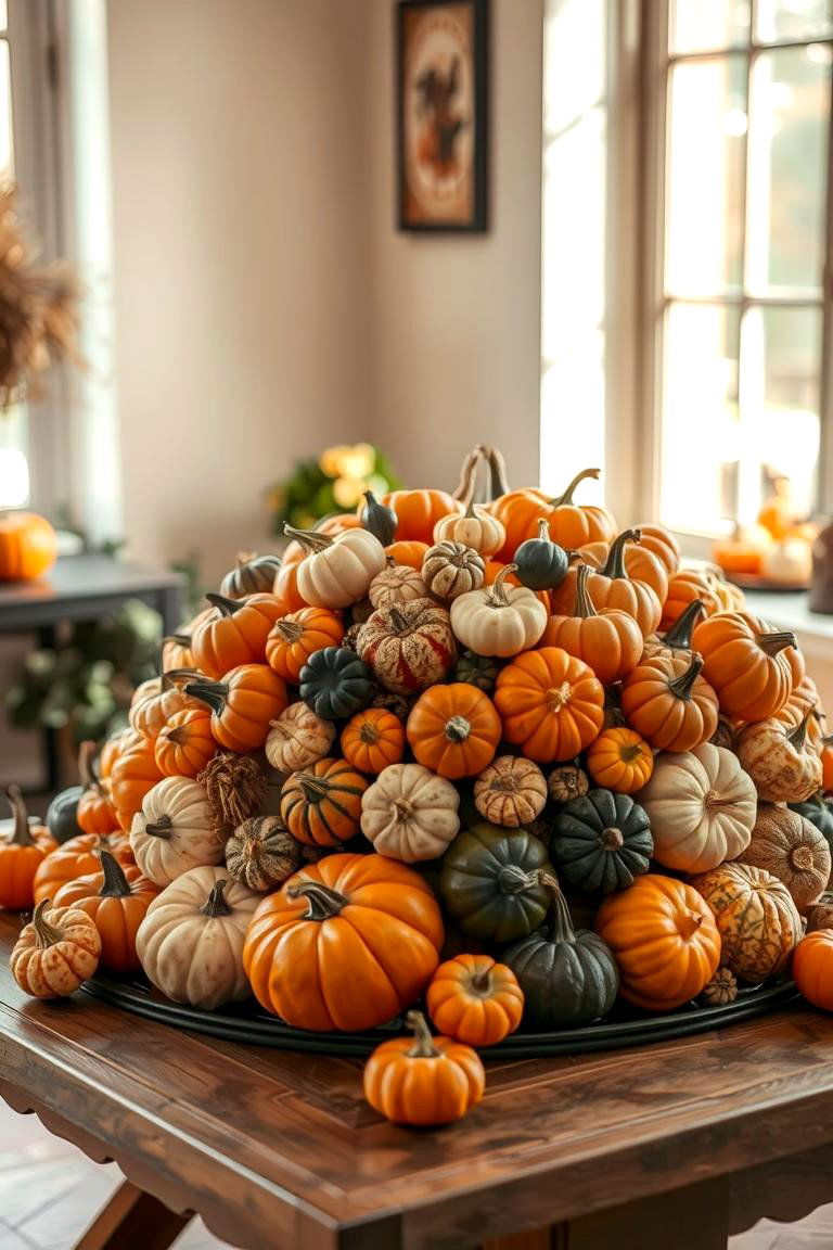 Handcrafted Pumpkin Mosaic - 24 Pumpkin Decor Ideas
