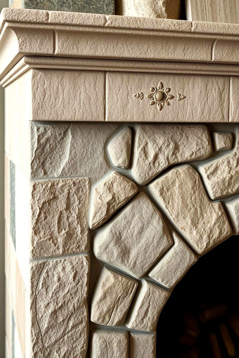 Handcrafted Stone Surround - 24 Stone Fireplace Ideas