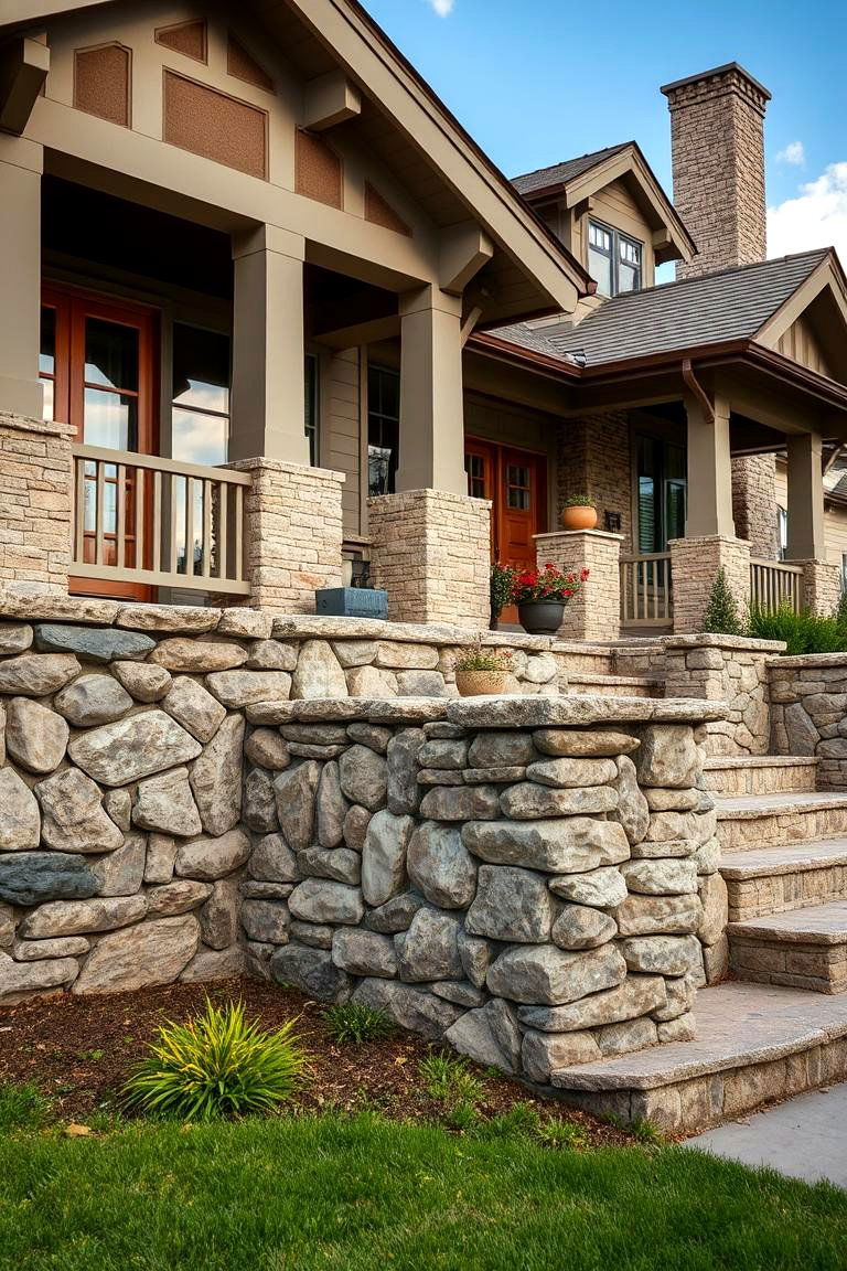 Handcrafted Stonework - 24 Craftsman Style House Exterior Ideas