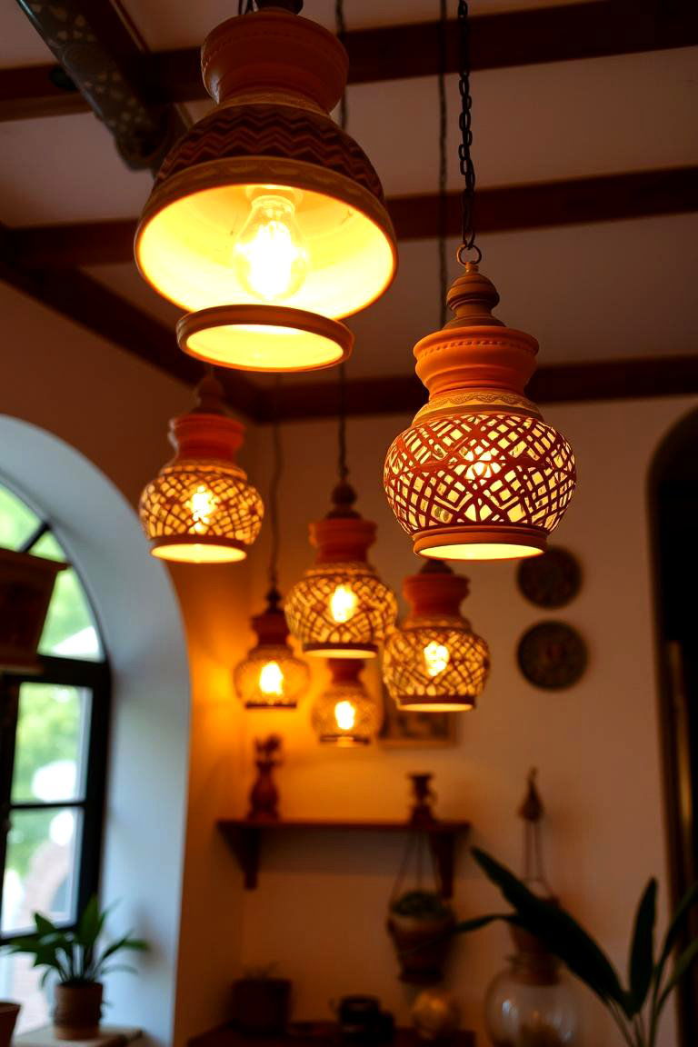 Handcrafted Terracotta Lighting Fixtures - 24 Terracotta Bedroom Ideas