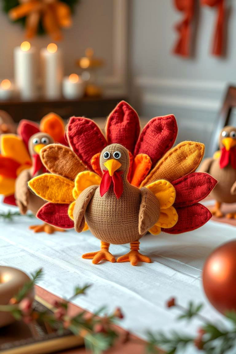 Handcrafted Turkey Decor - 24 Thanksgiving Decoration Ideas