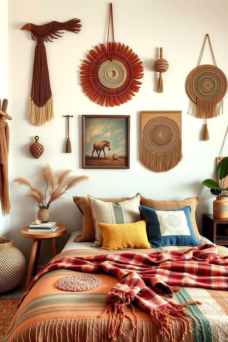 Handcrafted Wall Art - 24 Hippie Bedroom Ideas