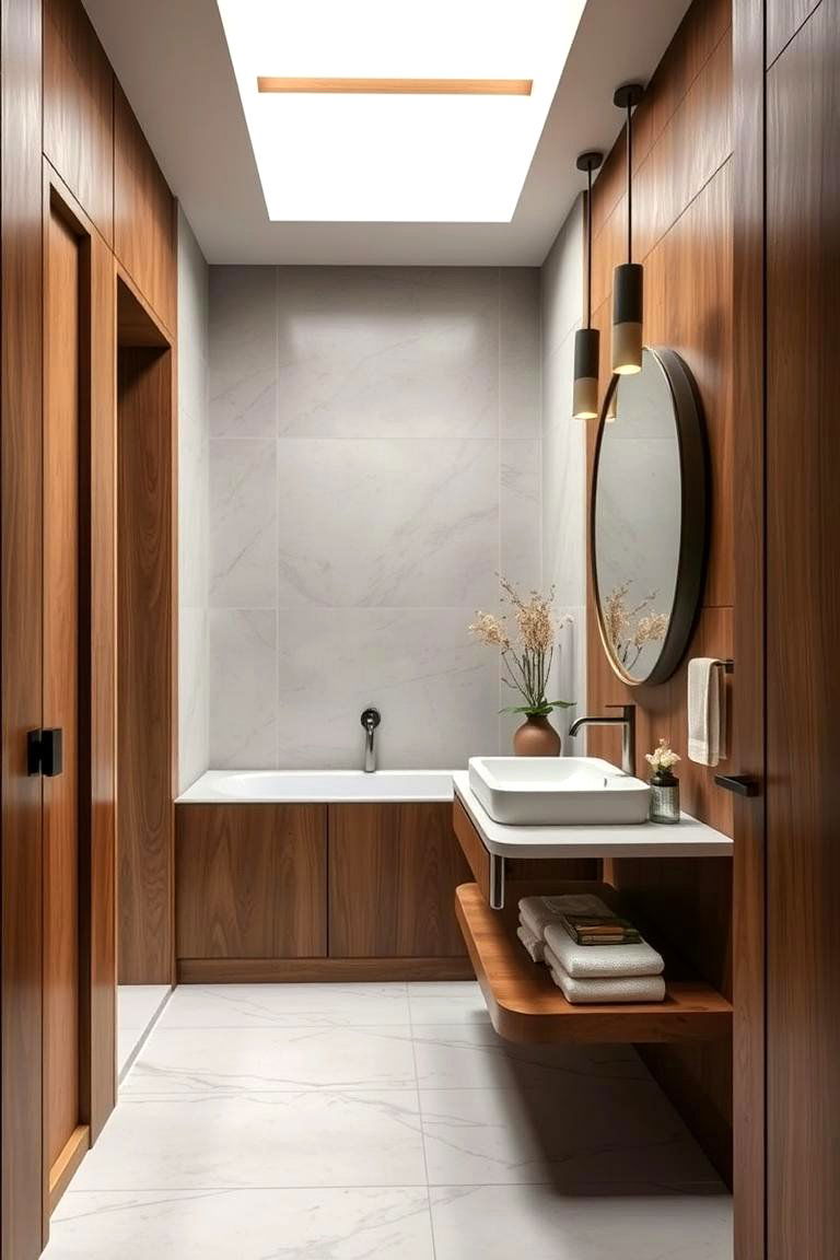 Handcrafted Wooden Accents - 24 Cottage Bathroom Ideas