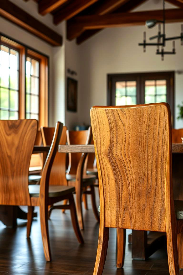 Handcrafted Wooden Chairs - 24 Colonial Dining Room Ideas