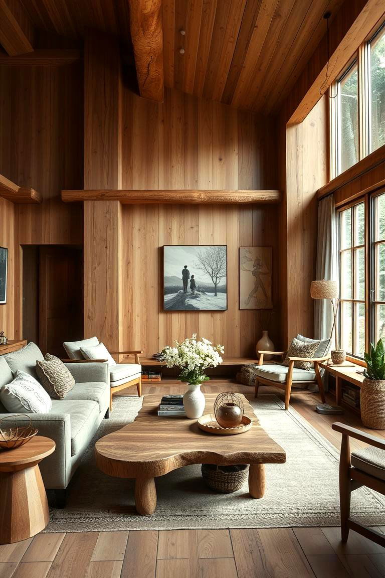 Handcrafted Wooden Details - 24 Joanna Gaines Living Room Ideas