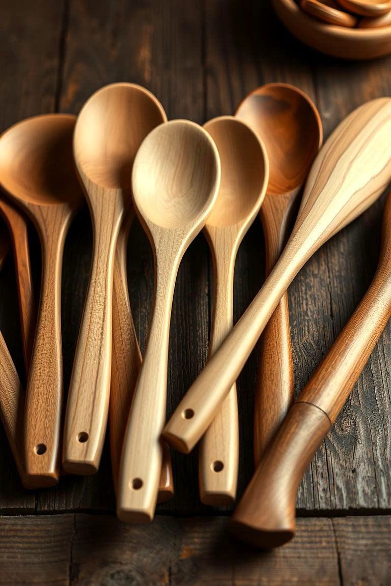 Handcrafted Wooden Utensils - 24 Primitive Kitchen Ideas