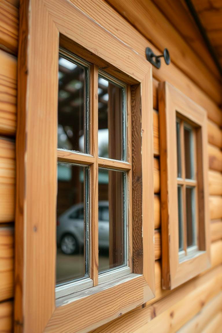 Handcrafted Wooden Window Frames - 24 Rustic Tiny House Ideas