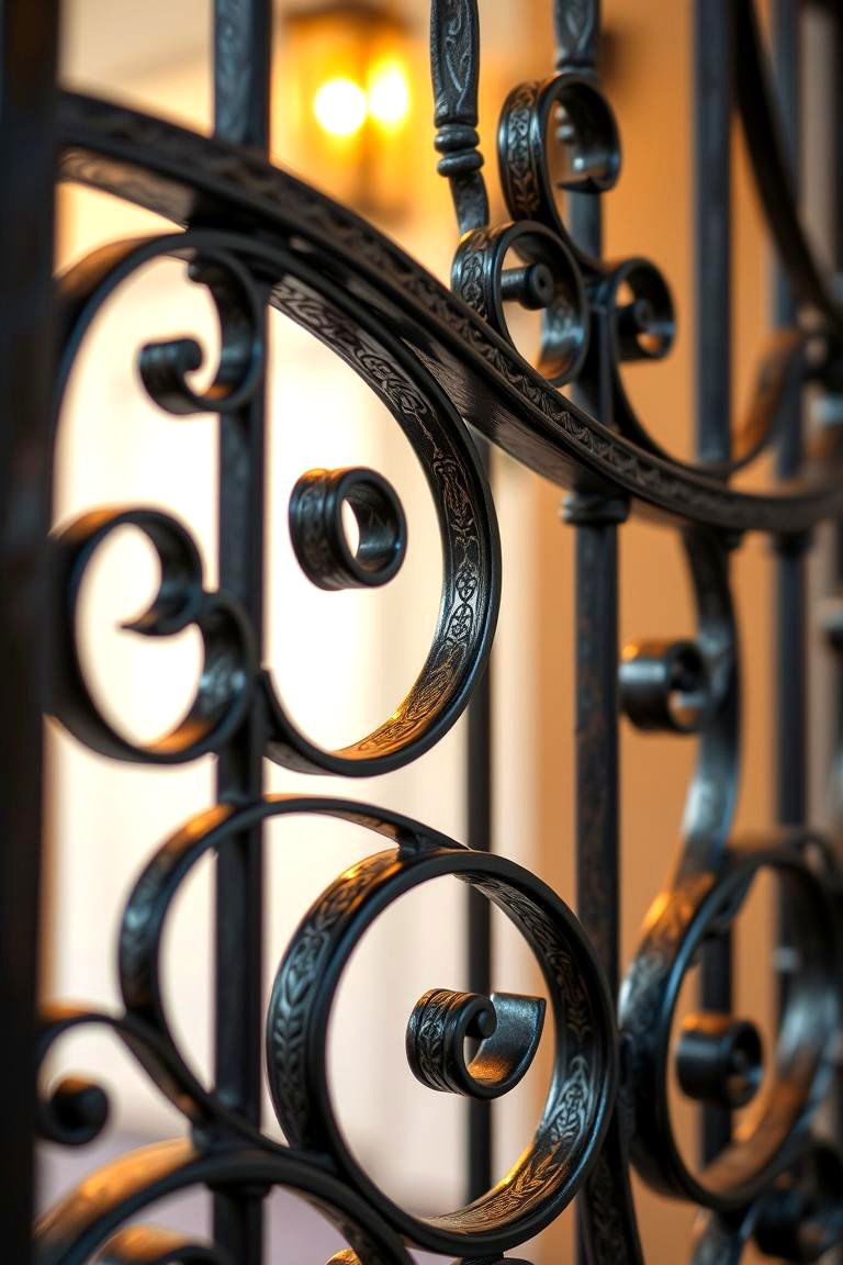 Handcrafted Wrought Iron Gate - 24 Deck Gate Ideas