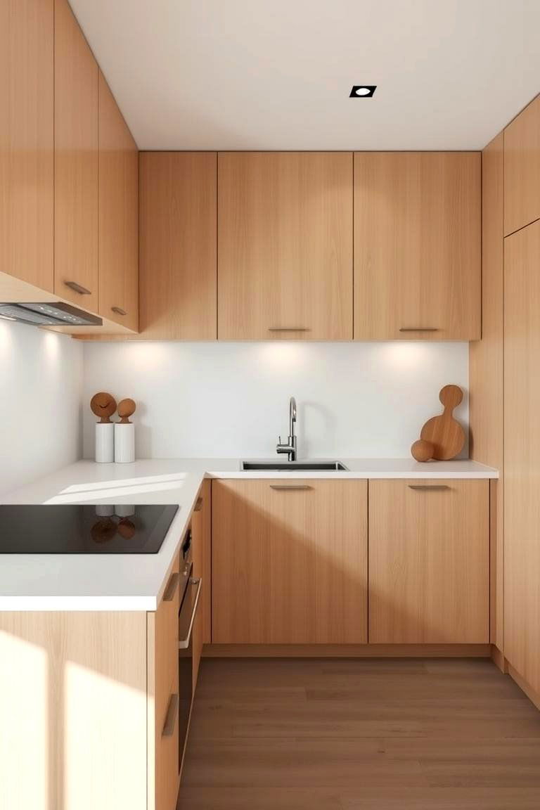 Handleless Cabinetry Design - 24 Japanese Style Kitchen Ideas