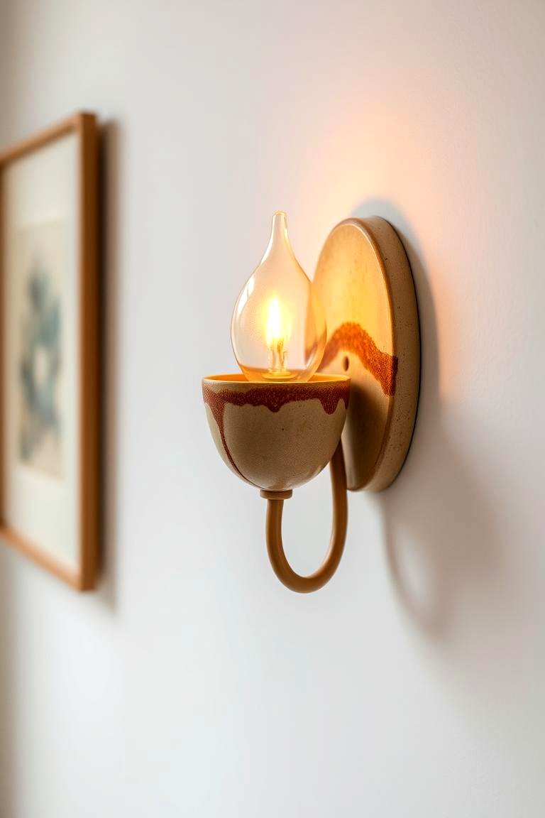 Handmade Ceramic Sconce - 24 Bedroom Wall Sconce Ideas