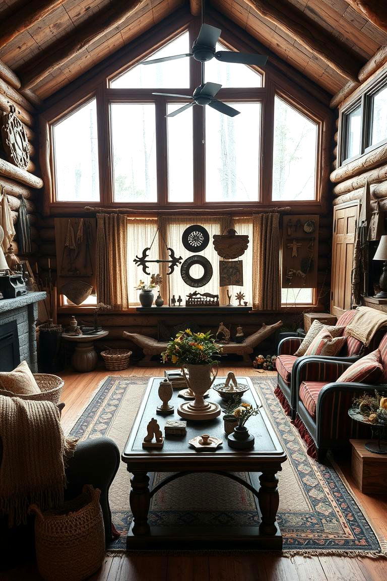 Handmade Crafts Display - 24 Cabin Living Room Ideas