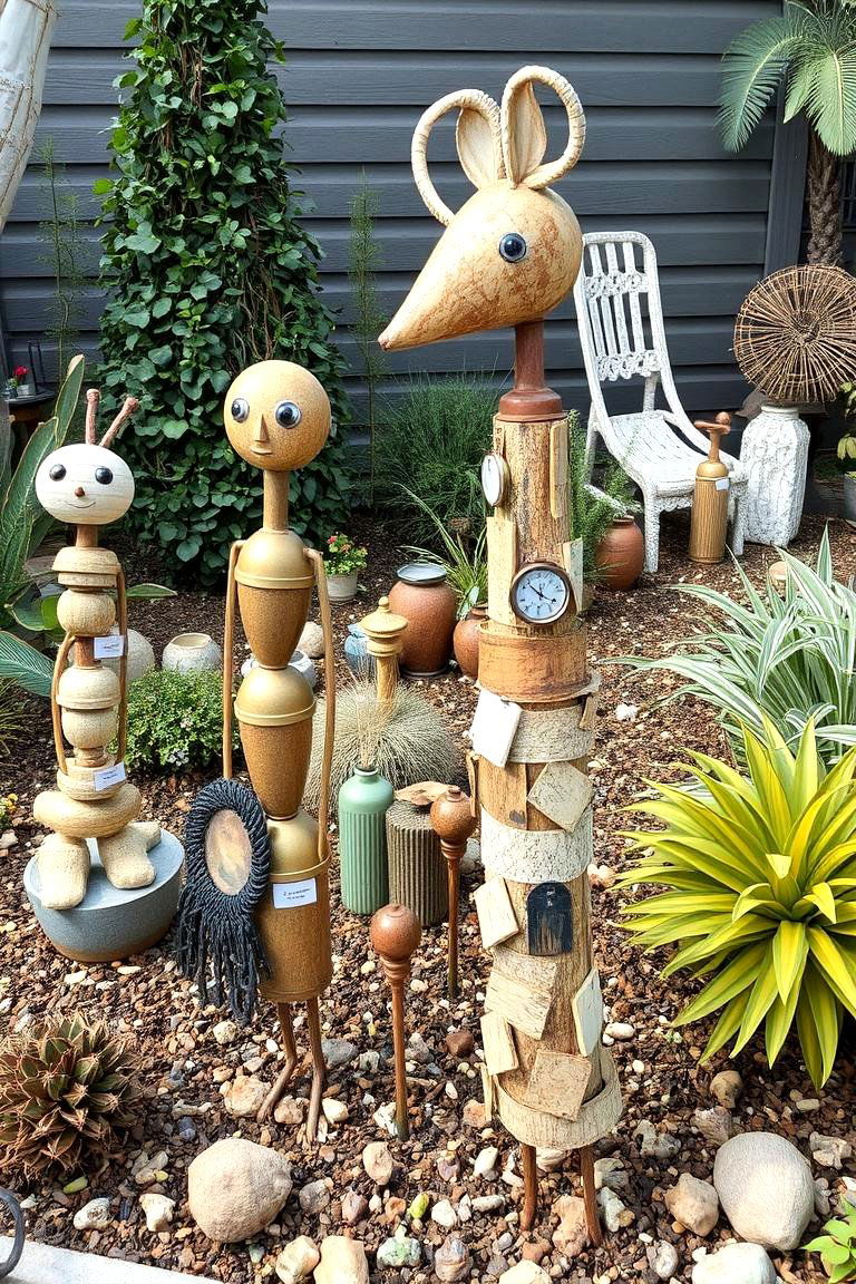 Handmade Garden Sculptures - 24 Boho Garden Ideas