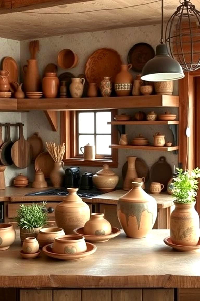 Handmade Pottery Decor - 24 Cottage Kitchen Ideas