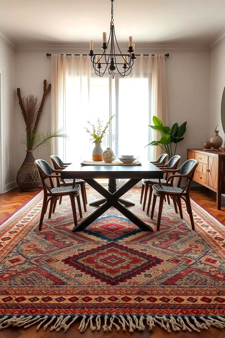 Handwoven Artisan Dining Room Rugs - 24 Dining Room Rug Ideas